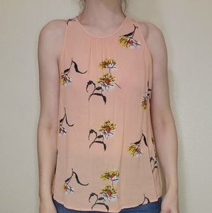 A New Day Peach floral tank top M